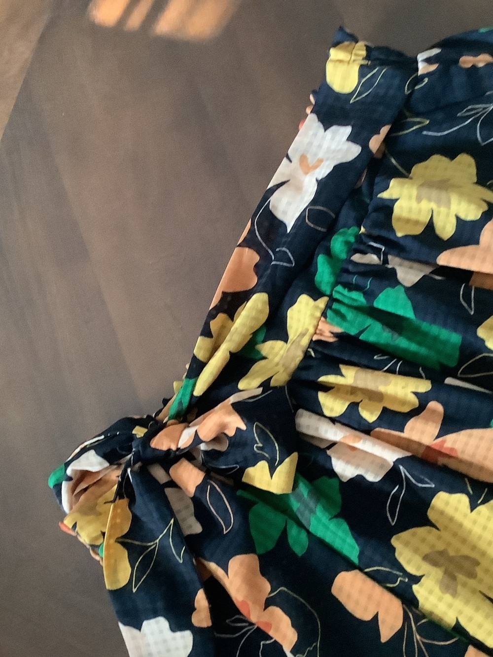 Who What Wear Black Floral Skirt with Orange, Yellow & Green Blooms - Picture 3 of 5